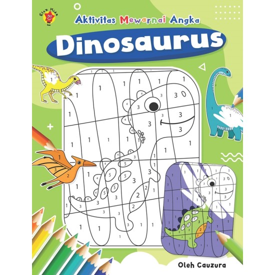 Aktivitas Mewarnai Angka: Dinosaurus