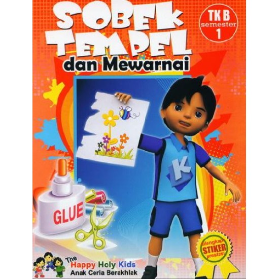 Sobek Tempel Dan Mewarnai Tk B Semester 1 Dilengkapi Stiker Prestasi