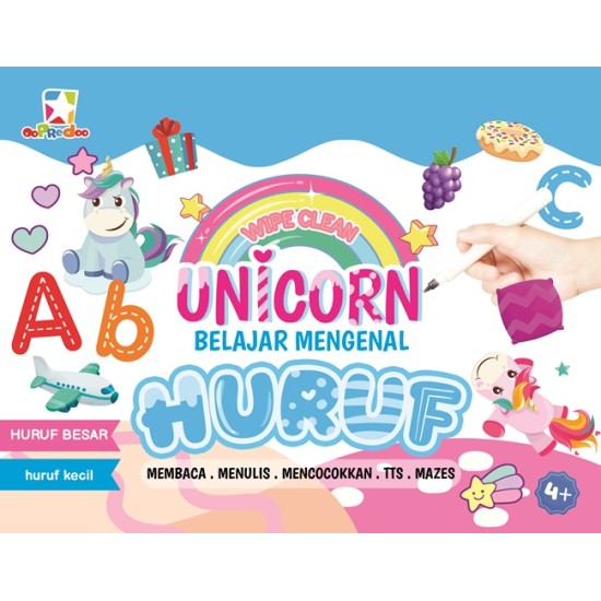 Opredo Wipe Clean Unicorn - Belajar Mengenal Huruf