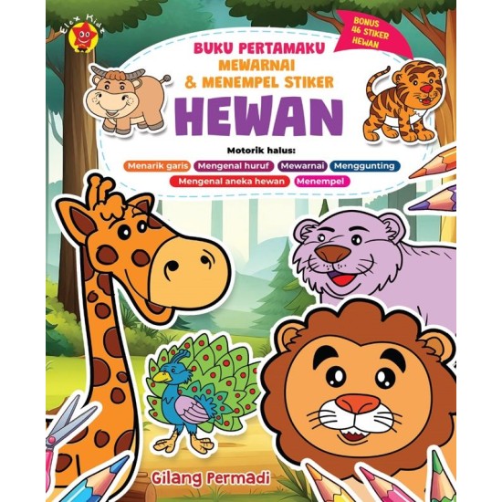 Buku Pertamaku Mewarnai & Menempel Stiker Hewan