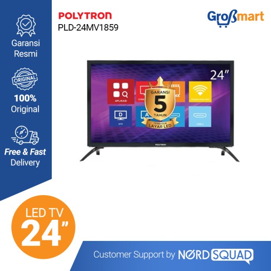 LED TV 24 INCH SMART POLYTRON HD READY PLD 24MV1859 / PLD-24MV1859