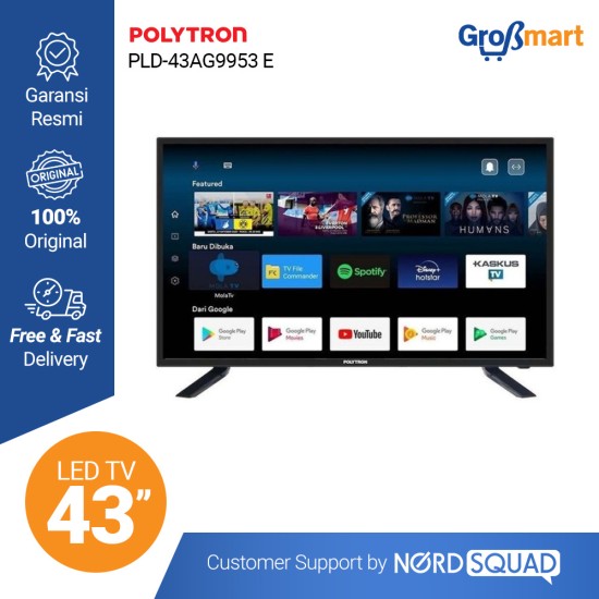 LED TV 43 INCH POLYTRON ANDROID TV PLD 43AG9953 E / PLD-43AG9953 E / PLD43AG9953 E