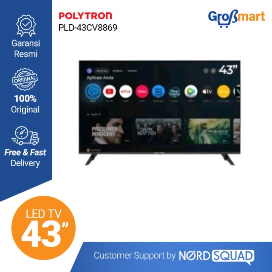 LED TV 43 INCH SMART TV POLYTRON FULL HD PLD-43CV8869 / PLD 43CV8869