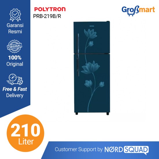 Polytron Refrigerator 210 Liter PRB-219B/R Kulkas 2 Pintu