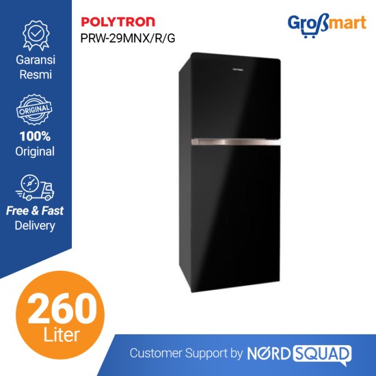 Kulkas 2 Pintu Polytron 260 Liter PRW-29MNX/R/G