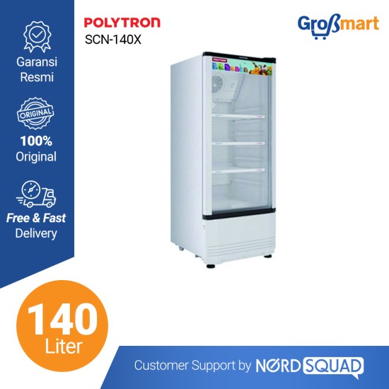 Showcase 1 Pintu Polytron 140 Liter Rust Free SCN-140X