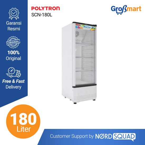 Showcase 1 Pintu Polytron 180 Liter Rust Free SCN-180L