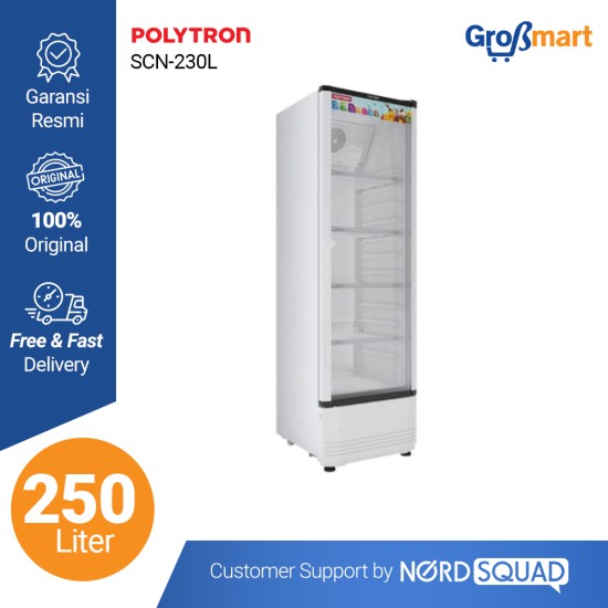 Showcase 1 Pintu Polytron 250 Liter Rust Free SCN-230L