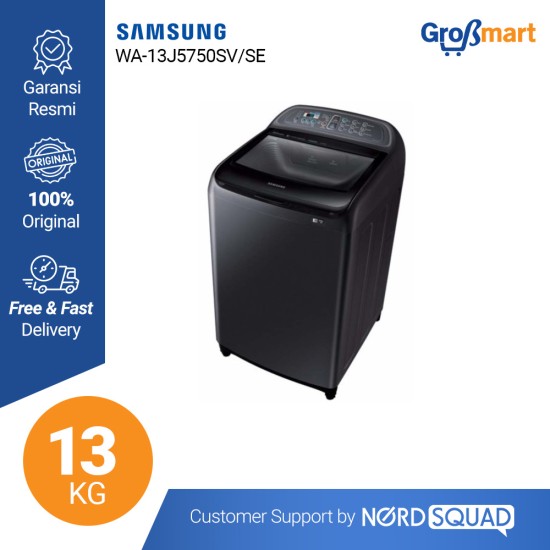 Samsung Mesin Cuci Bebas 13 Kg WA-13J5750SV/SE